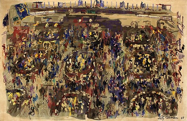 600x388 Stock Market Tapestry By Neiman, Leroy Atkinson Fine Art - Stock Market Painting