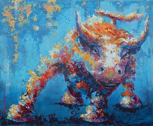 300x246 Bull Market X Painting By John Henne - Stock Market Painting