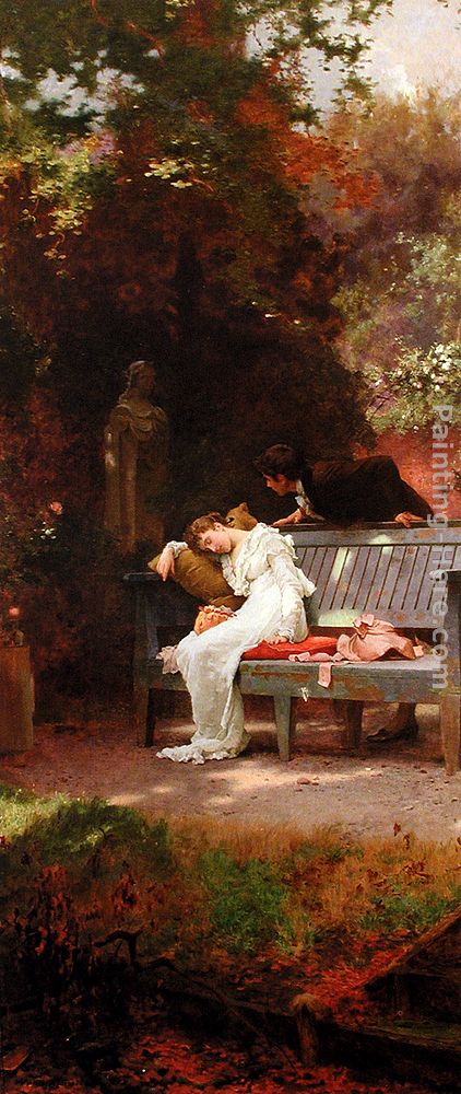 422x1000 Marcus Stone A Stolen Kiss Painting Anysize 50% Off - Stolen Kiss Painting