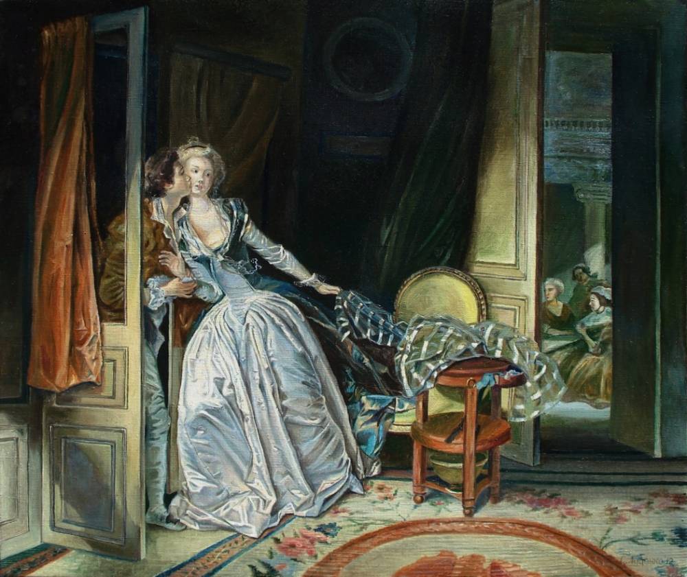 1000x841 Painting (Picture) A Free Copy Of Stolen Kiss Fragonard. Author - Stolen Kiss Painting