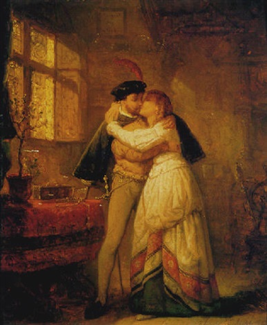 387x470 The Stolen Kiss By Hendrik Frans (Henri) Schaefels On Artnet - Stolen Kiss Painting