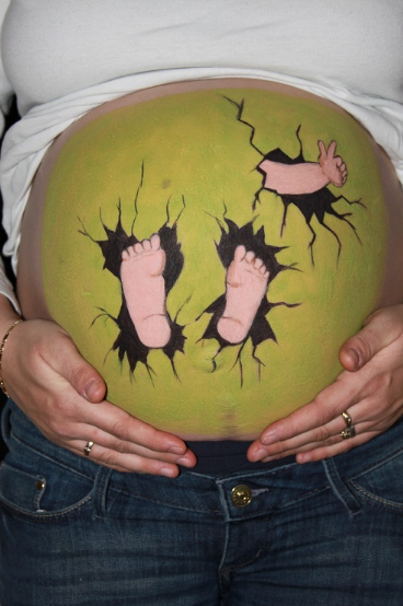 368x554 Fun Pregnant Belly Painting Ideas For Halloween - Stomach Painting