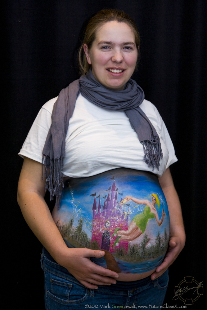 667x1000 Pregnant Belly Painting Art By Mark Greenawalt - Stomach Painting