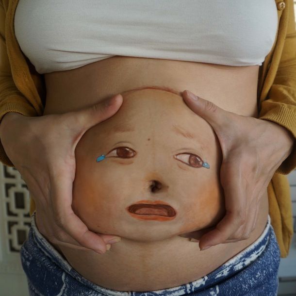 610x610 Amazing Pictures Of Expectant Mother Stomach Painting - Stomach Painting