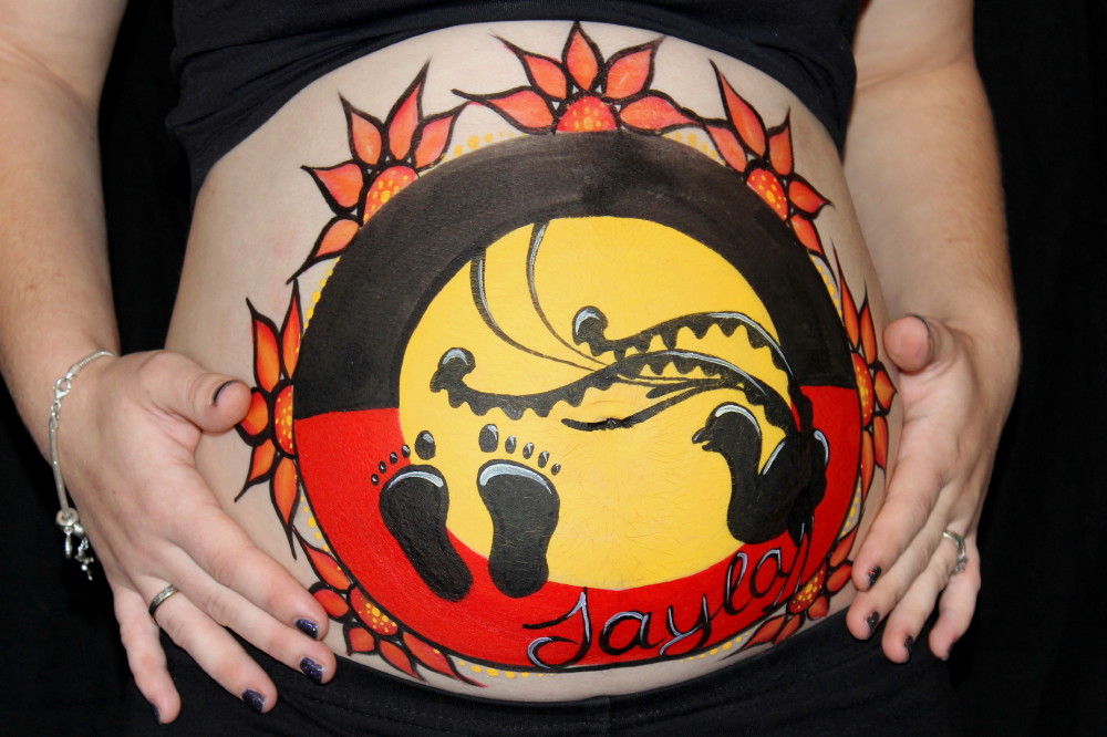 1000x666 Beautiful Belly Painting, Brisbane Body Artist - Stomach Painting