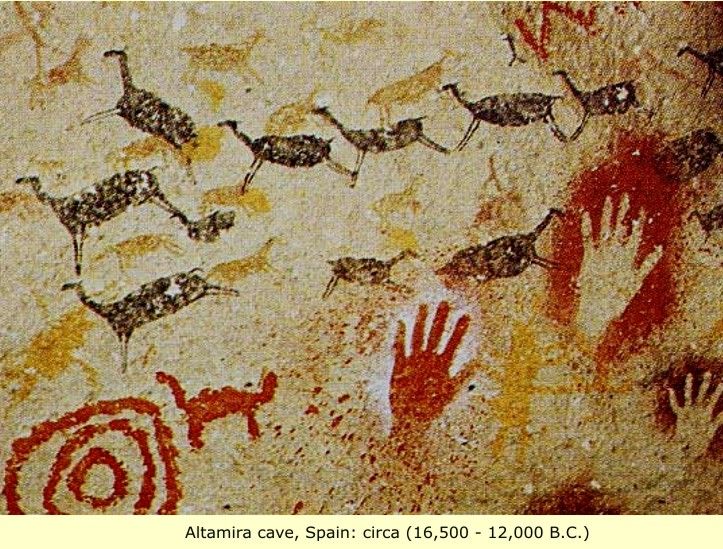 723x549 Paleolithic Painting Altamaria Cave, Spain 16,500 12,00 B.c Used - Stone Age Painting