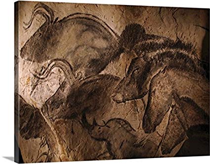 425x331 Javier Trueba Premium Thick Wrap Canvas Wall Art Print - Stone Age Painting
