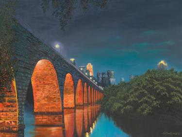 375x283 Arch Bridge Paintings For Sale Saatchi Art - Stone Arch Bridge Painting