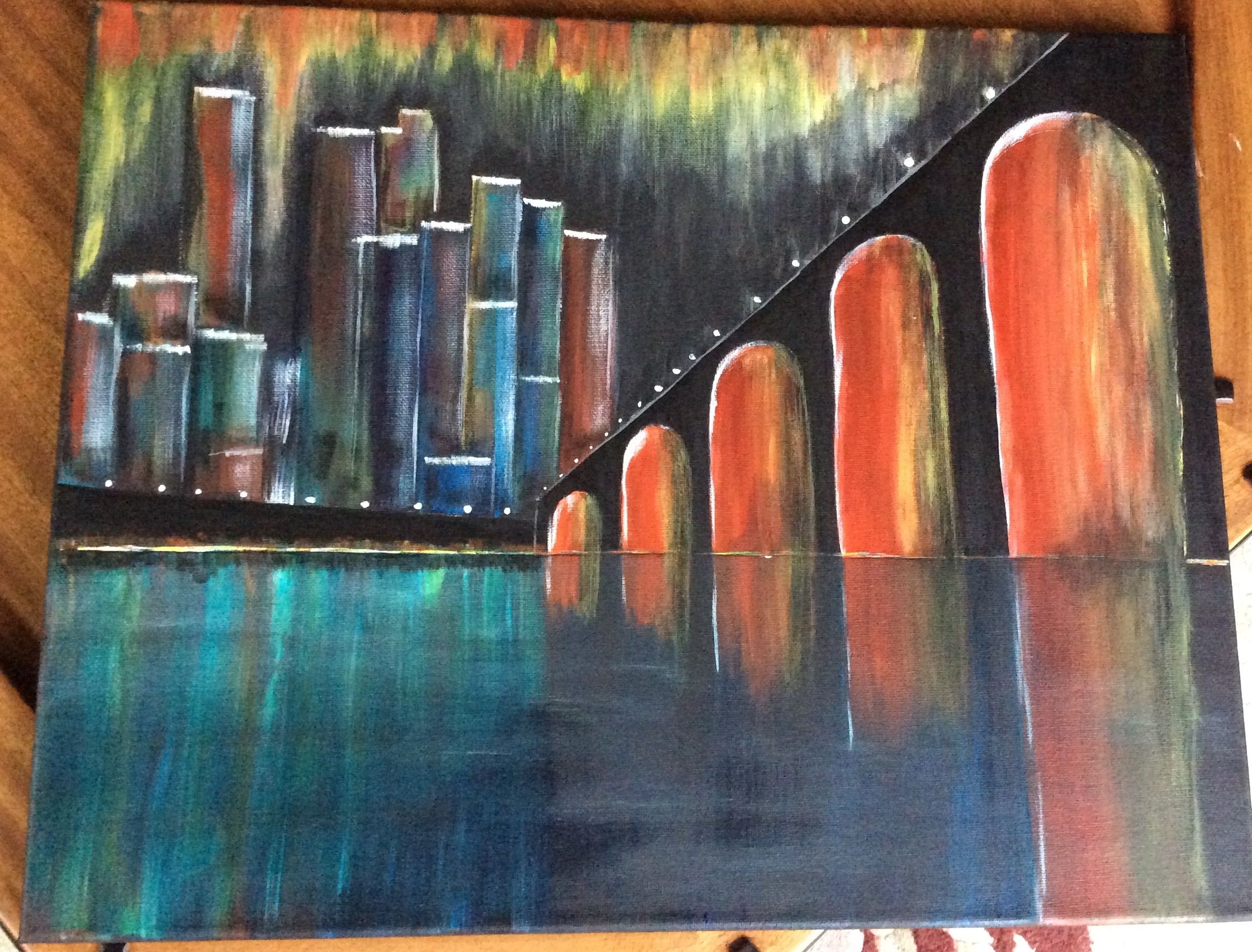 2240x1704 Stone Arch Bridge. Minneapolis Minnesota. Acrylic Painting - Stone Arch Bridge Painting