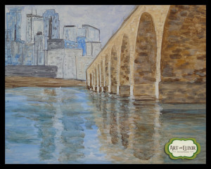 300x241 Art Amp Elixir Landscape Gallery - Stone Arch Bridge Painting