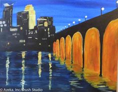 236x184 Minneapolis Stone Arch Bridge Painting Art Print By Leisarts - Stone Arch Bridge Painting