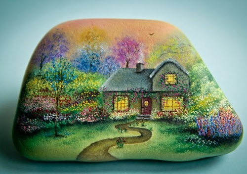 500x352 Painting On Stone By Yana Khachikian (14) - Stone Painting