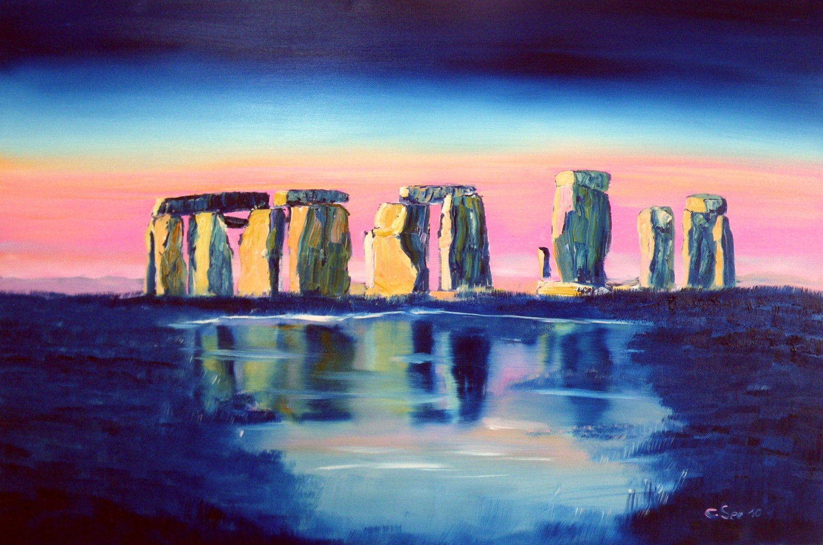 1617x1071 Mystic Landscapes Oil Painting Of Stonehenge's Motives - Stonehenge Painting
