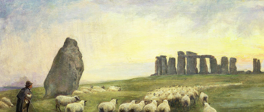 900x381 Returning Home Stonehenge Painting By Edgar Barclay - Stonehenge Painting