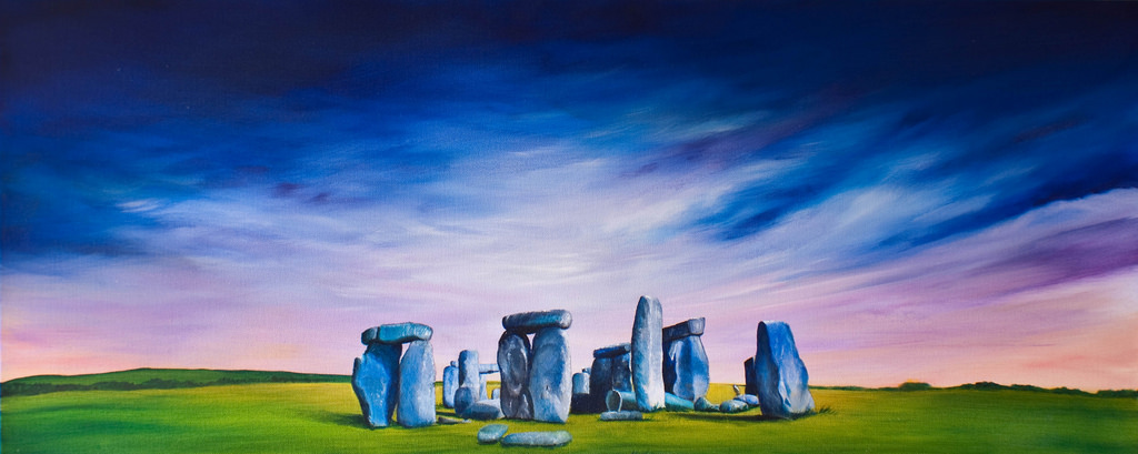 1024x409 Stonehenge Painting For Sale ! Acrylic On Canvas - Stonehenge Painting
