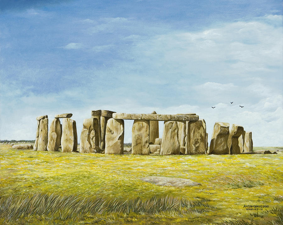 900x715 Stonehenge Painting By Mary Ann King - Stonehenge Painting