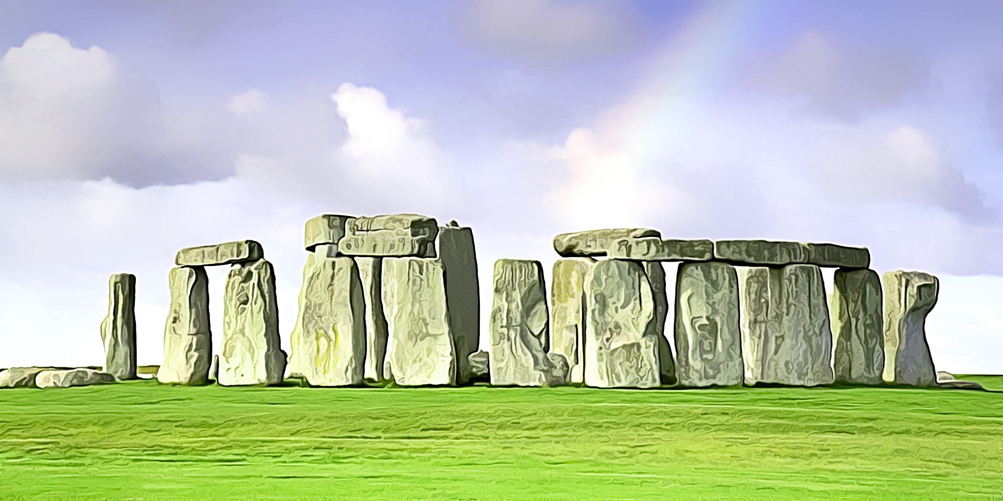 2000x1000 Chasing Rainbows - Stonehenge Painting