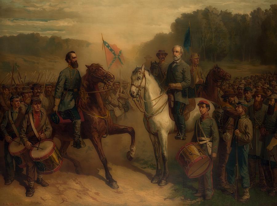 900x671 The Last Meeting Between General Lee And Stonewall Jackson - Stonewall Jackson Painting