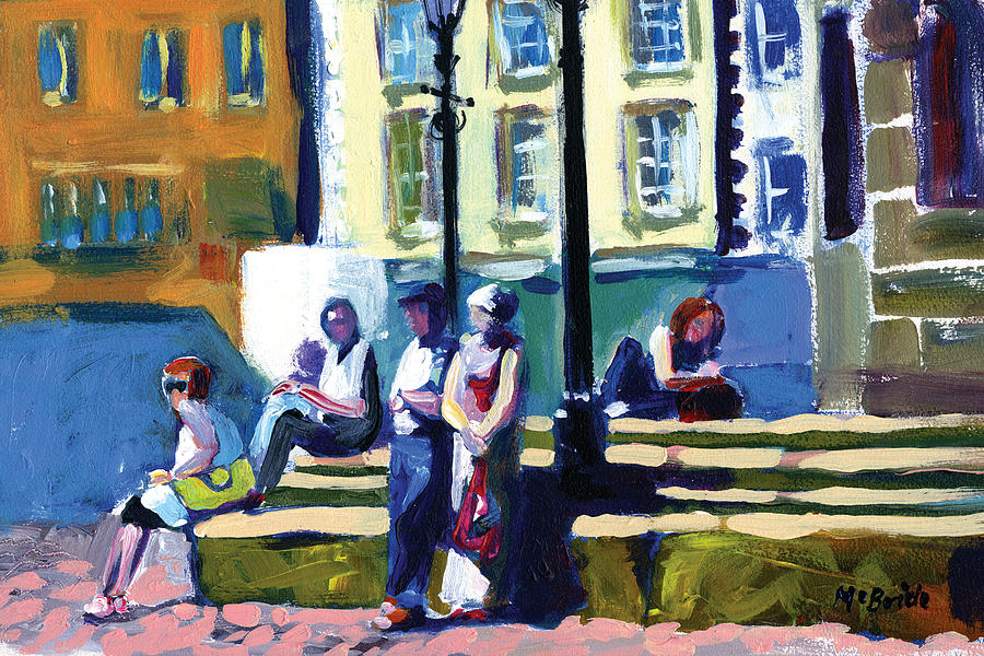900x600 Richmond Bus Stop By Neil Mcbride Painting By Neil Mcbride - Stop Painting