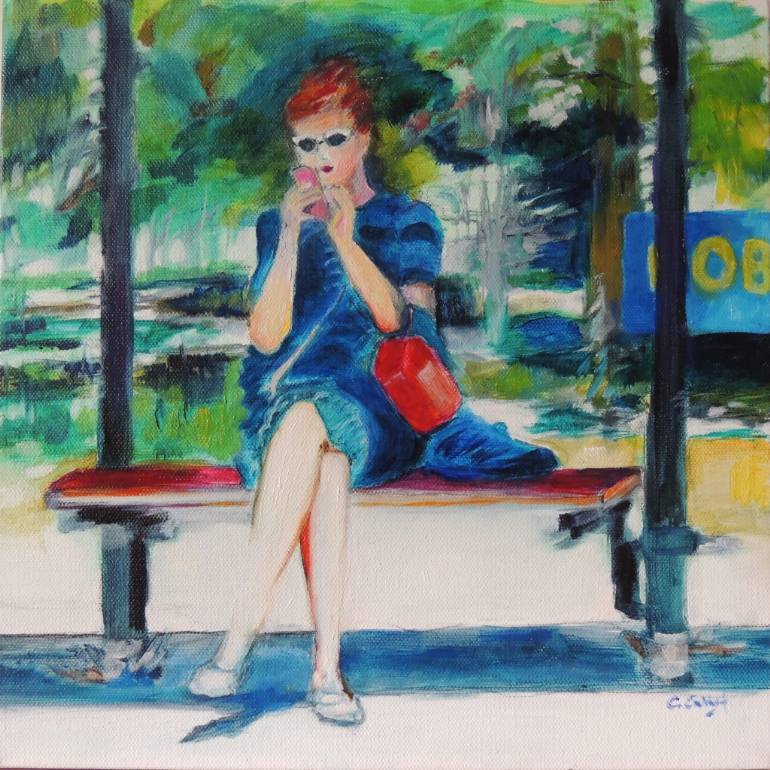 770x770 Saatchi Art Girl Texting - Stop Painting