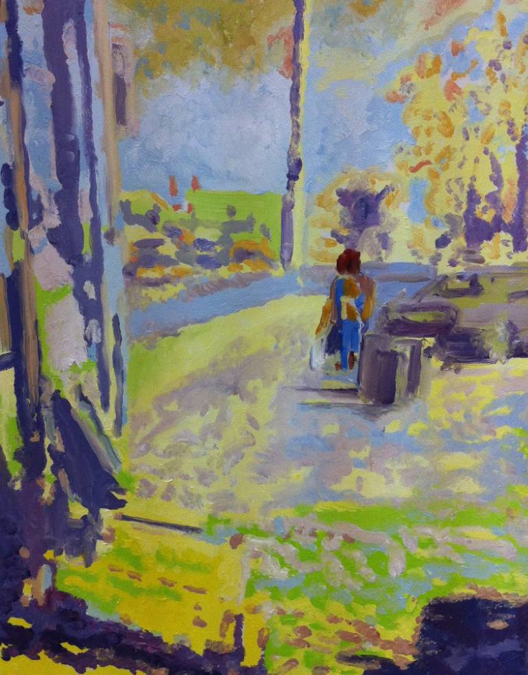 770x985 Saatchi Art Bus Stop Painting By Kristina Scharpel - Stop Painting