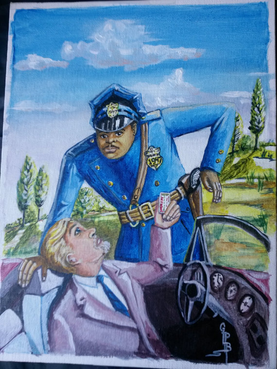 570x760 Traffic Stop Painting Man Cave Art Law Enforcement Picture - Stop Painting