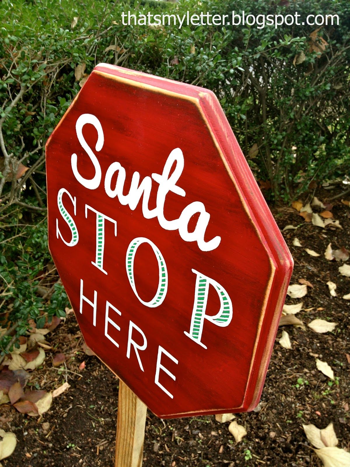 1200x1600 Paint Santa Stop Here Sign An Old Broken Table Top Quickly - Stop Sign Painting