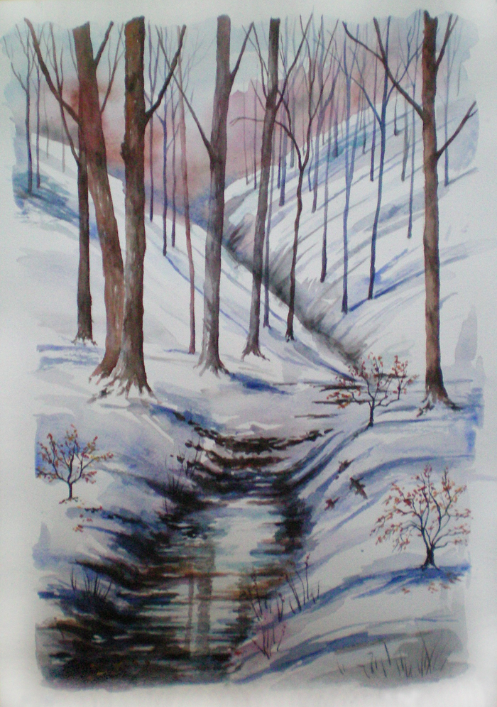 700x996 Painting Eatsleepworkplay - Stopping By Woods On A Snowy Evening Painting