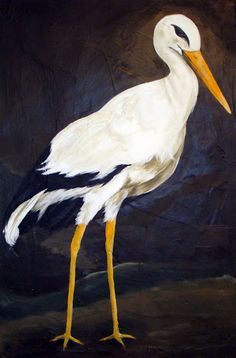 236x358 Stork Painting - Stork Painting
