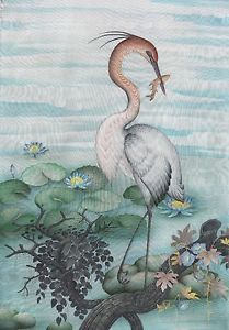 209x300 Hand Painting Balinese Stork Birds 312 Ebay - Stork Painting