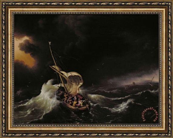 570x455 Ludolph Backhuysen Christ In The Storm On The Sea Of Galilee - Storm On The Sea Of Galilee Painting
