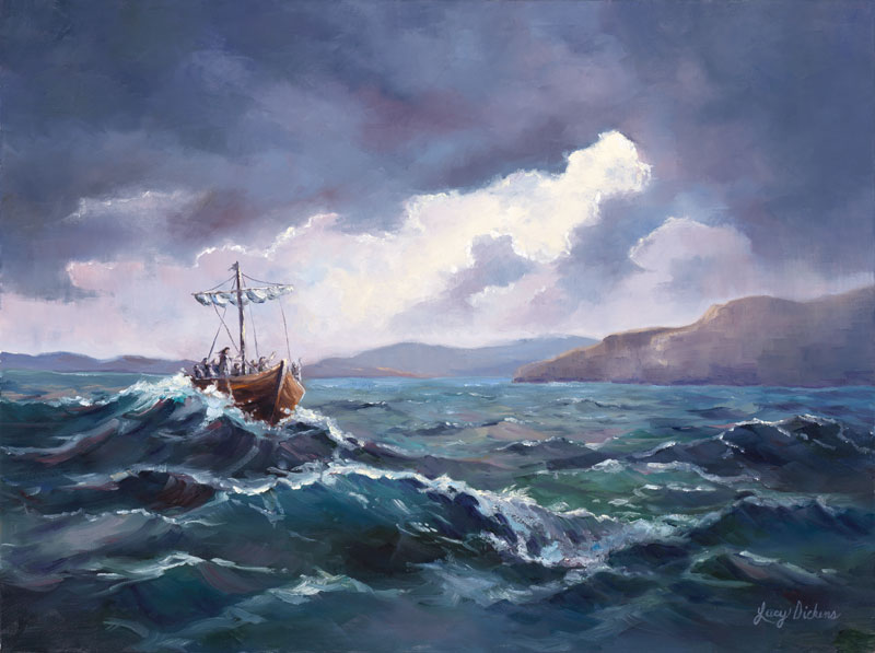 800x597 Storm Before The Calm Lucy Dickens Fine Art - Storm On The Sea Of Galilee Painting