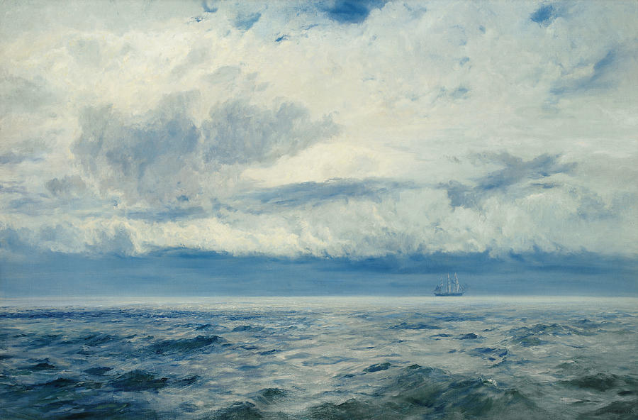 900x592 Storm Brewing Painting By Henry Moore - Storm Painting