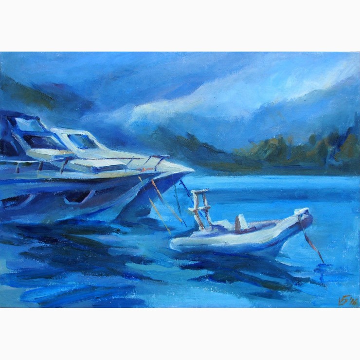 740x740 Before The Sea Storm Painting - Storm Painting