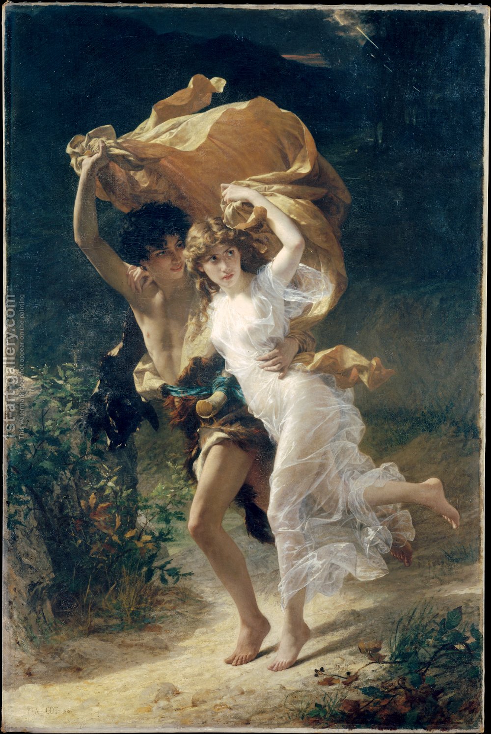 1000x1495 The Storm Pierre Auguste Cot Reproduction 1st Art Gallery - Storm Painting