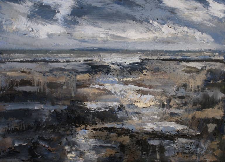 770x555 Saatchi Art Stormy Beach Painting By Nikki Wheeler - Stormy Beach Painting