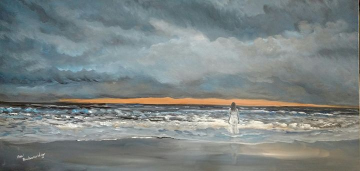 720x343 Stormy Beach - Stormy Beach Painting