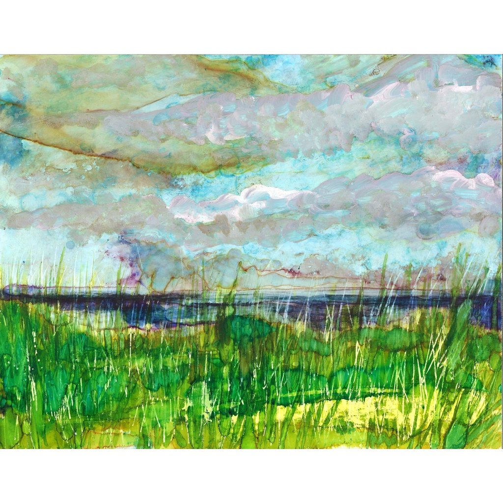 1024x1024 Buy Stormy Beach Alcohol Ink Painting - Stormy Beach Painting