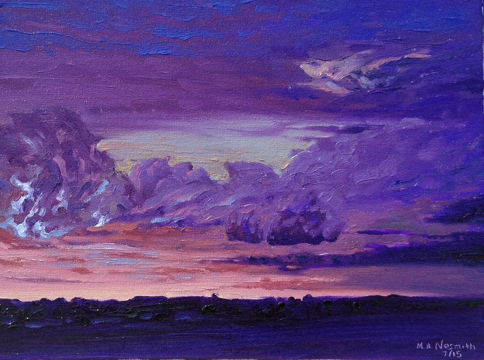 1600x1188 Paint Daily Texas 12 X 16 Oil Painting Stormy Night And Being - Stormy Night Painting