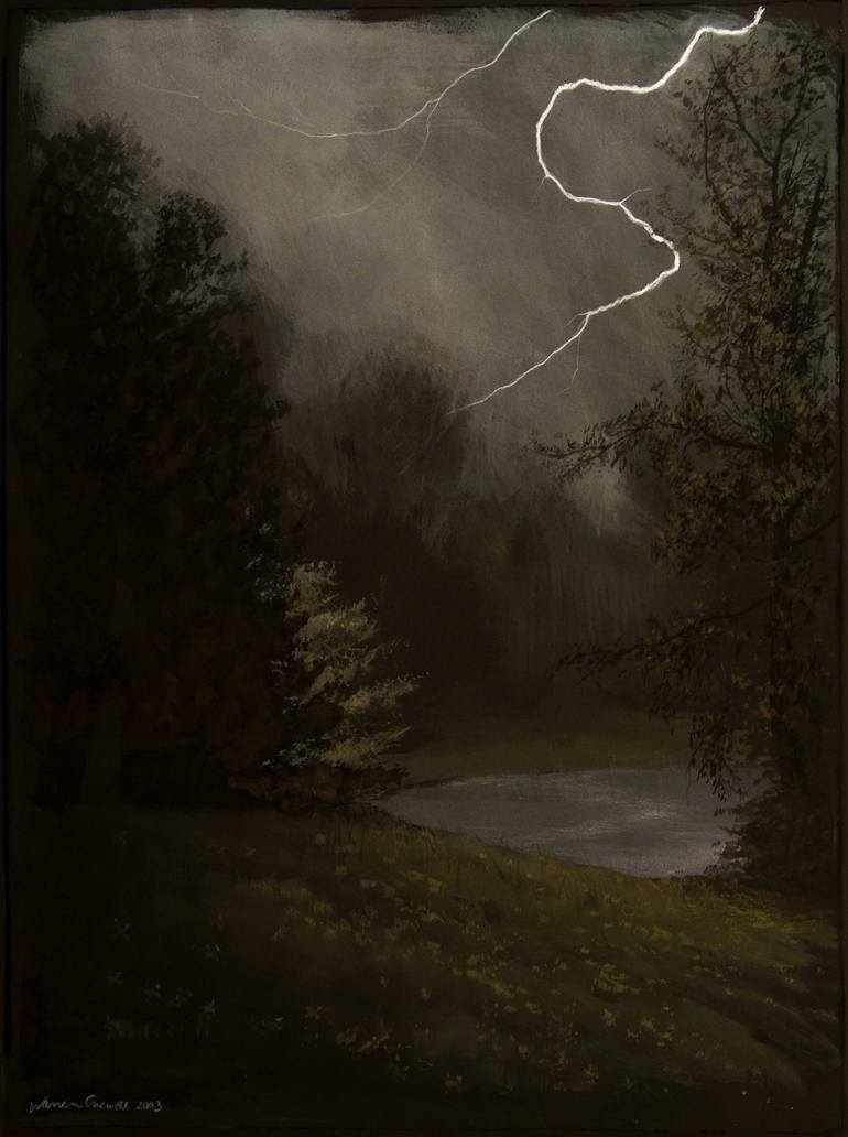 770x1032 Saatchi Art A Dark And Stormy Night Painting By Warren Criswell - Stormy Night Painting