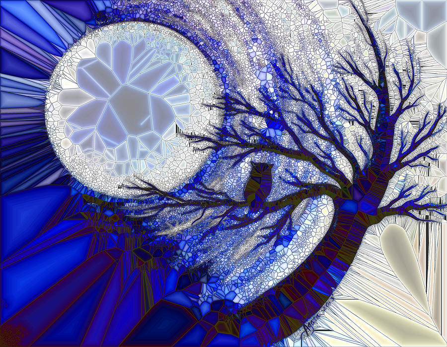 900x700 Stormy Night Owl Painting By Agata Lindquist - Stormy Night Painting