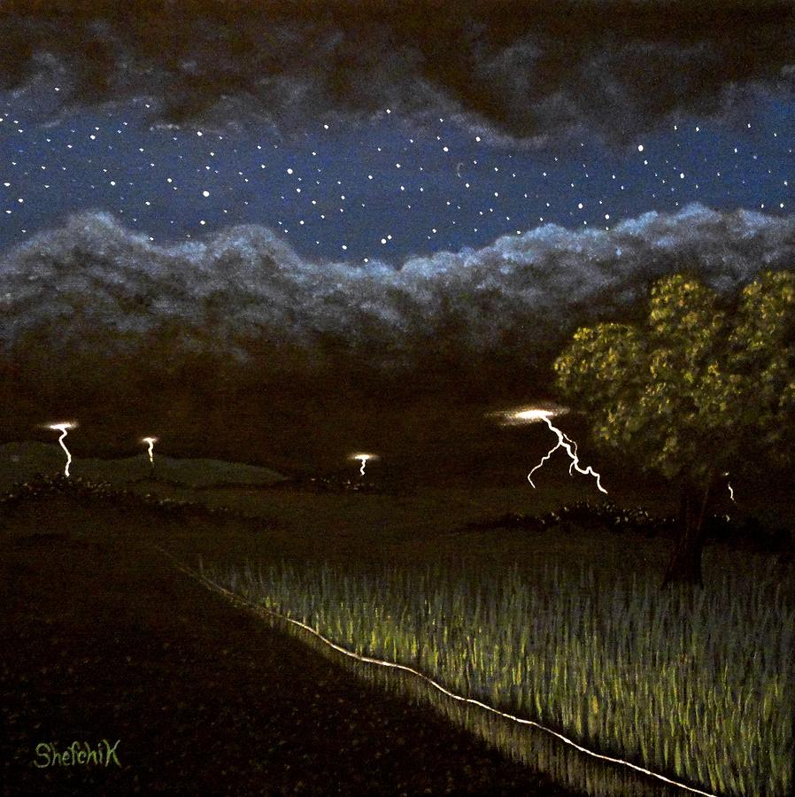 898x900 Stormy Night Painting By Dan Shefchik - Stormy Night Painting