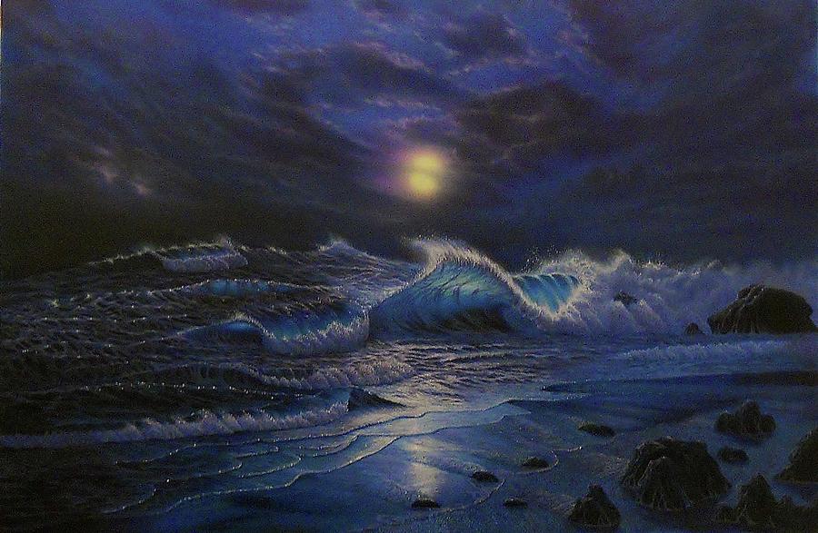 900x587 Stormy Night Painting By Thomas Futyna - Stormy Night Painting
