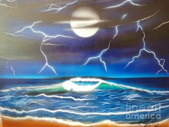 720x540 Stormy Night Painting By William Hovis - Stormy Night Painting