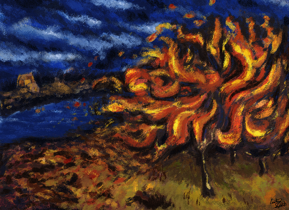 1000x729 Stormy Night Recreation By Altermentality - Stormy Night Painting