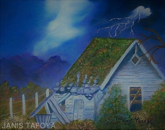 550x434 Stormy Night By Janis Tafoya Oil ~ 11 X 14 Cool Pictures - Stormy Night Painting