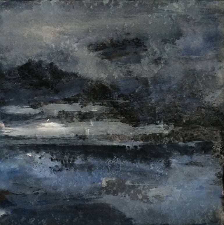 770x774 Saatchi Art Stormy Dark Sea (On Exhibition) Painting By Gesa Reuter - Stormy Painting