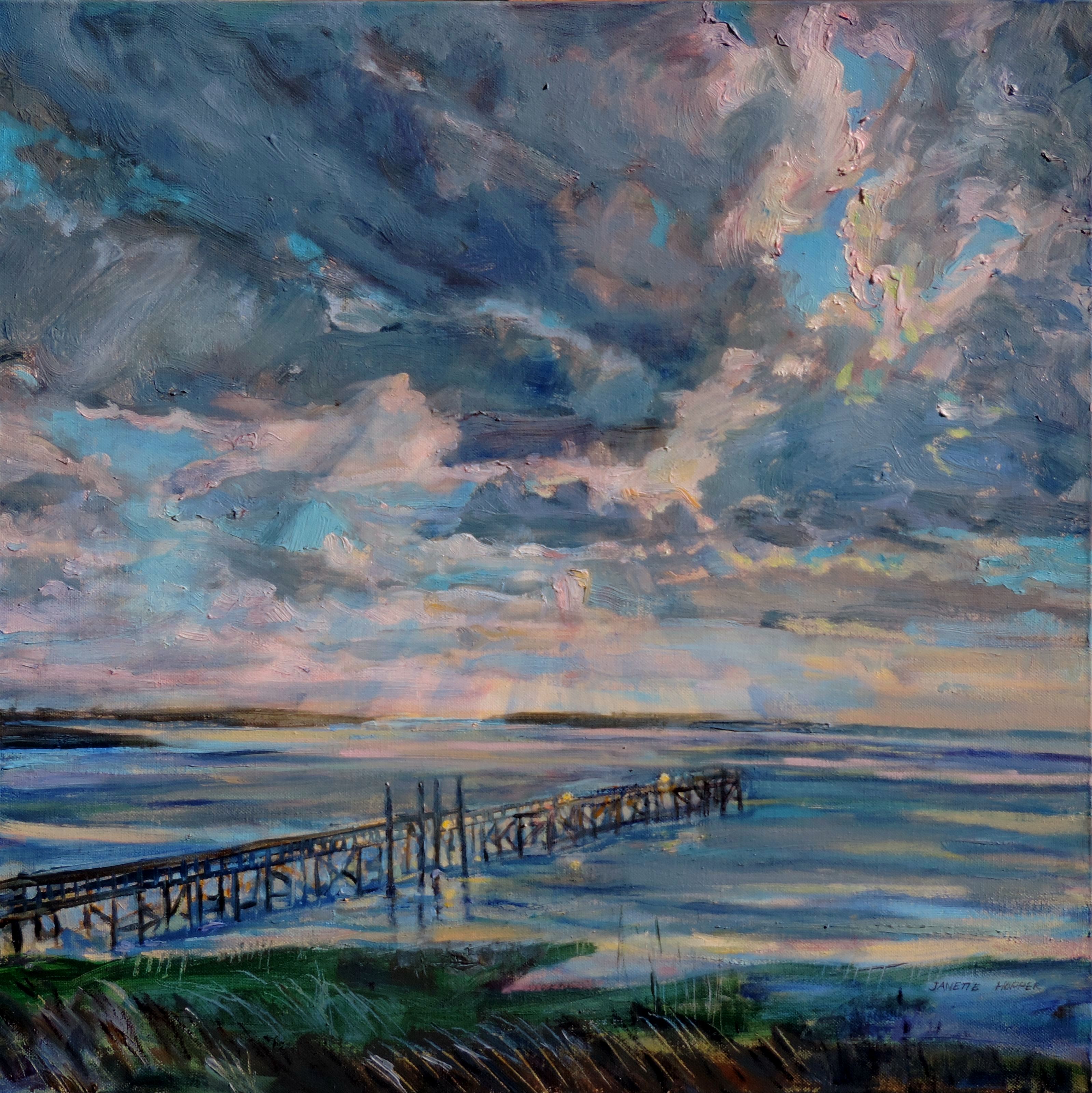 3197x3200 Stormy Pier - Stormy Painting