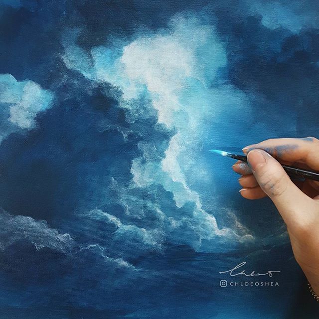 640x640 Work In Progress Of Another Stormy Acrylic Painting. - Stormy Painting