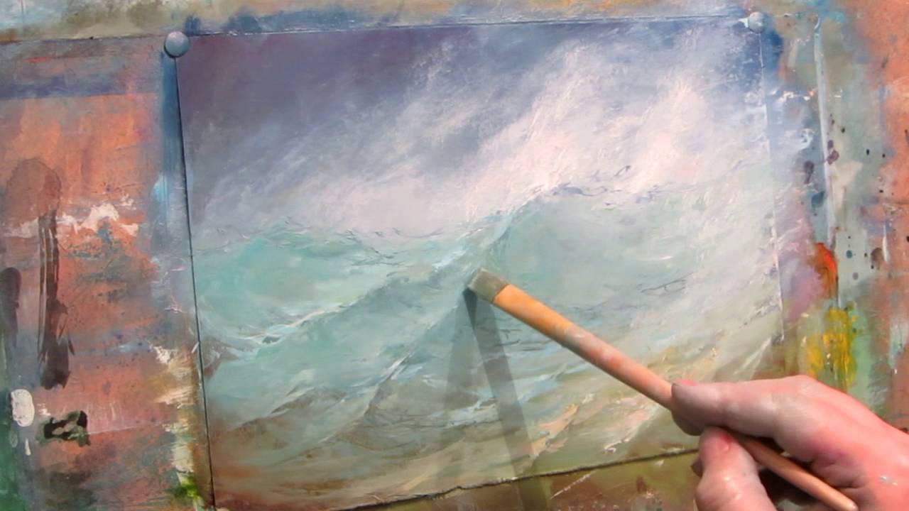 1280x720 Oil Painting. Seascape. Stormy Sea. Part 2. - Stormy Sea Oil Painting